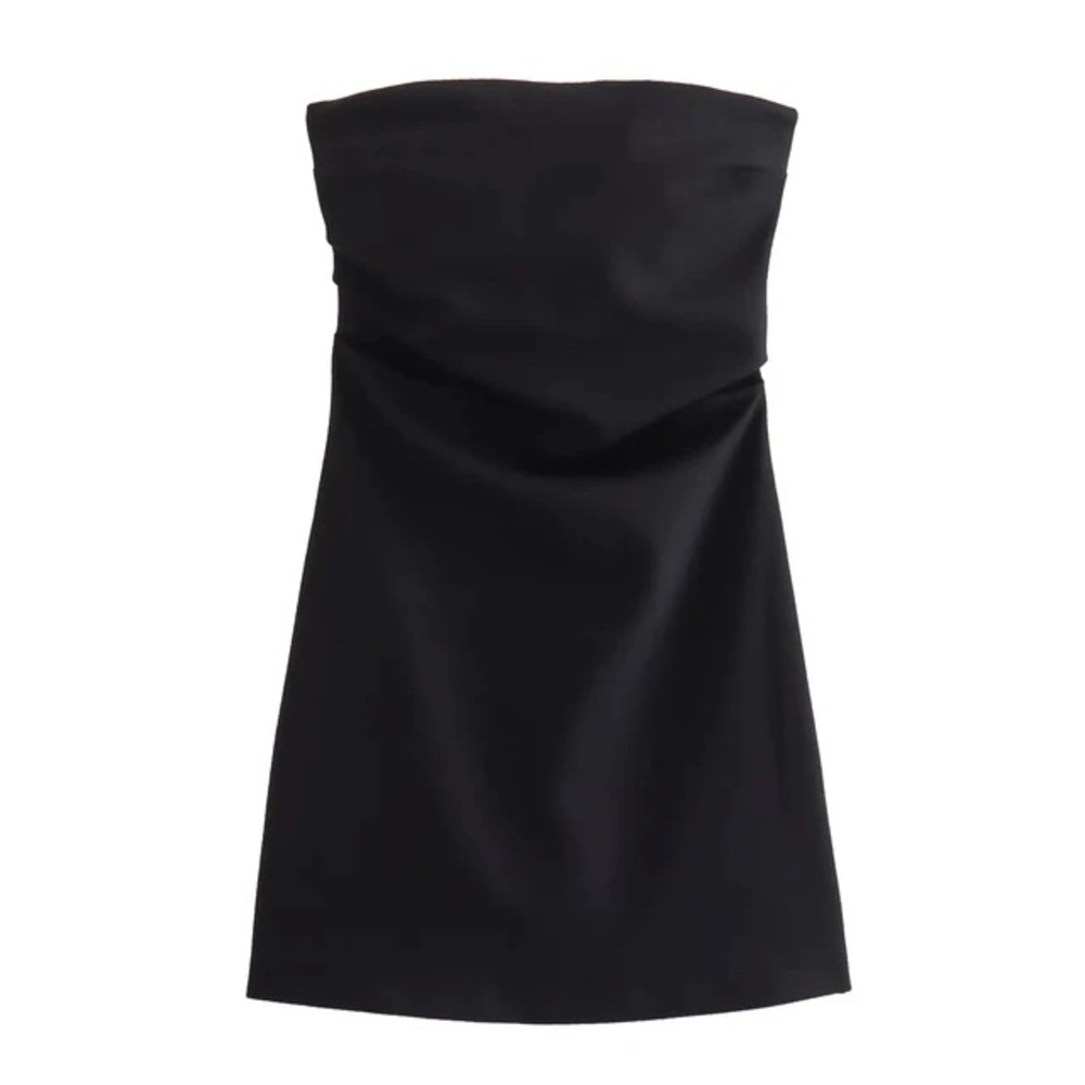 Zara Black Stretchy Strapless Mini Dress Sz XS